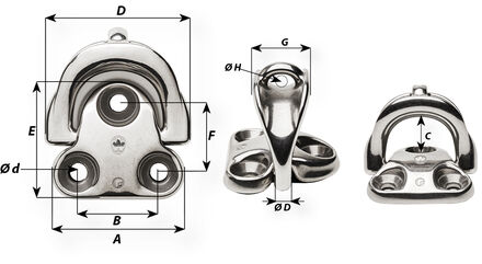 Fairlead padeye - Dia 6 mm | Wichard Marine