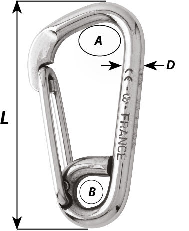 Asymmetric carbin hook - Length: 100 mm | Wichard Marine