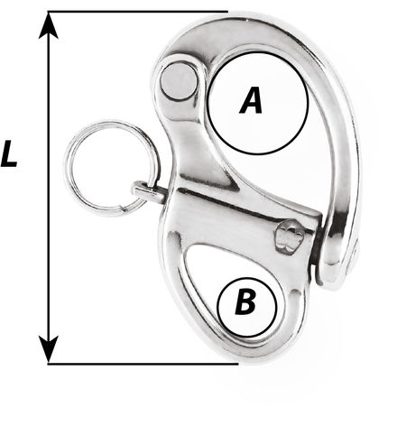 HR Snap shackle - With fixed eye - Length: 70 mm