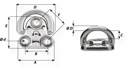 yukito0316✩.*˚ Folding pad eye - Dia 6 mm | Wichard Marine