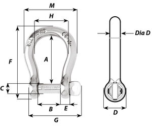 アクセサリー Oswald@ Self-locking bow shackle - Dia 8 mm | Wichard Marine