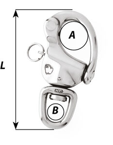 HR snap shackle - With swivel eye - Length: 90 mm