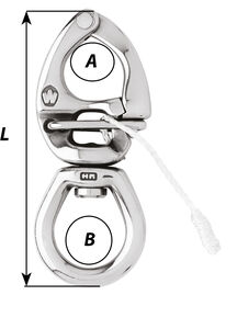 HR quick release snap shackle - With large bail - Length