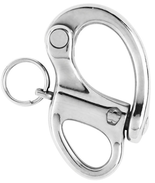 CNBTR 35mm 304 Stainless Steel Fixed Snap Anchor Shackle Rigging Silver Fixed Eye Bail with Eye Ring for Sailboat Set of 5